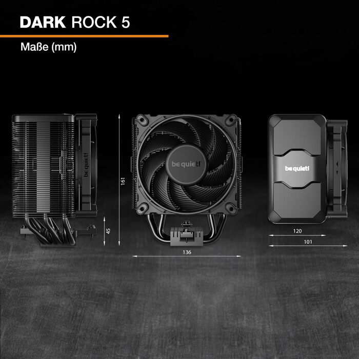 be quiet! Dark Rock 5: Потужний кулер для процесора з 7 теплових трубок та тихим вентилятором
