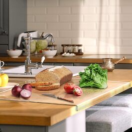 Acrylic Cutting Board, 60x45cm Cutting Board, Large Cutting Board with Lip, Non-Slip, Glass Cutting Board for Kitchen Countertops, Transparent, Gift for Kitchen, Kitchen Utensils, Kitchen Gadgets