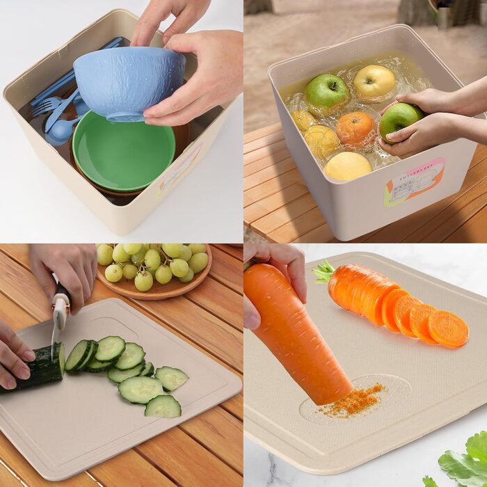 Набір посуду 49 шт. незламний, багаторазовий, для кемпінгу, пікніка, барбекю, пластиковий, кольоровий