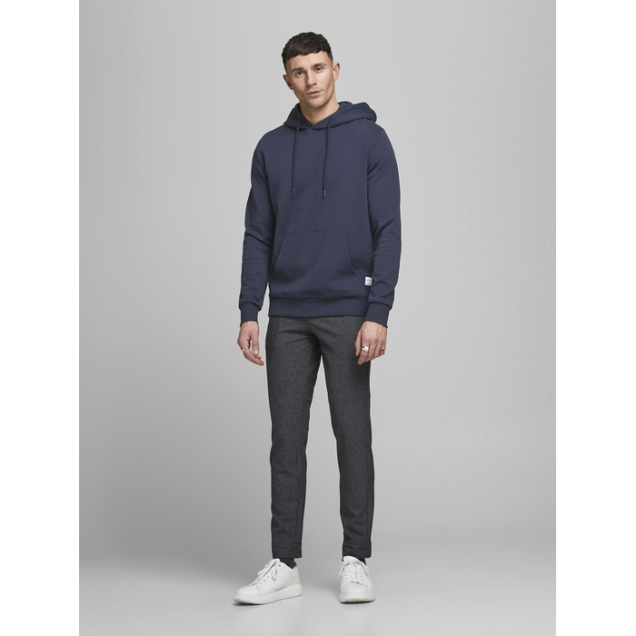 Чоловічий худі Jack & Jones JJ Basic Noos темно-синього кольору, розмір M