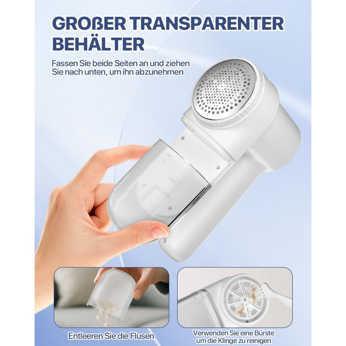 Електричний видалення ворсу для одягу з LED-дисплеєм та USB-зарядкою, 3 режими, 3 змінні насадки для светрів, пальто, ковдр