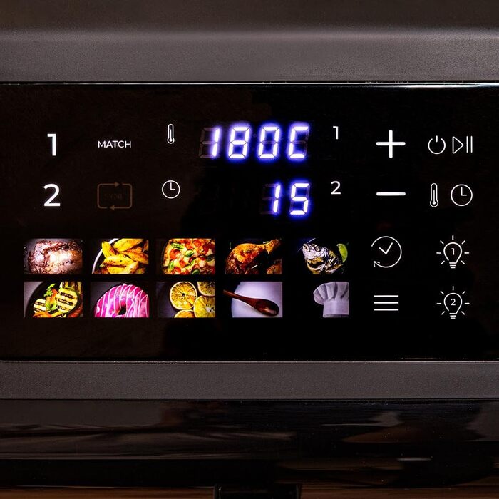 Фритюрниця Cecotec Cecofry DuoLevel 10000: 10 л, 2 контейнери, вертикальний дизайн, 10 меню, Touchscreen, чорний