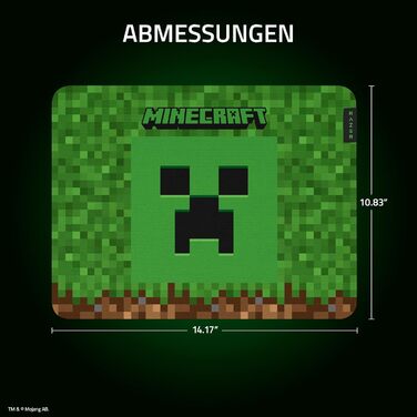 Ігровий килимок для миші Razer Gigantus V2 Minecraft, текстурований мікротканинний килимок з протиковзаючим гумовим основанням, 450 x 400 x 3 мм, чорний