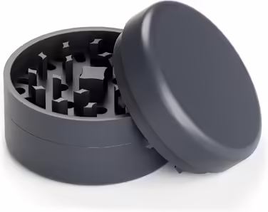 Ceramic Grinder Crusher Non-Stick | 3-piece | Nano ceramic coated herb grinder with razor-sharp grinding mechanism | Ø 62 mm | includes pollen scraper, brush, and mouthpiece (Anthracite)