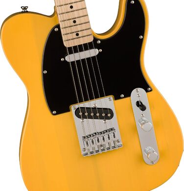 Squier Sonic Telecaster: електрогітара Fender з палісандровим гриф, чорна захисна пластина, колір Butterscotch Blonde, з безкоштовними онлайн-уроками Fender Play