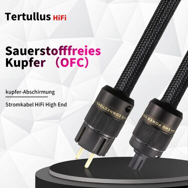 Hi-Fi мережевий кабель Tertullus High End C7 для аудіо-обладнання, штекер Schuko - C7, 1м (P104-c7)