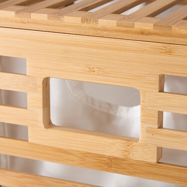 Relaxdays Bamboo Laundry Basket with 2 Bags