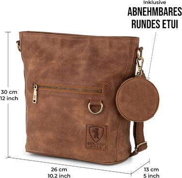 Сумка жіноча через плече Berliner Bags Siena вінтажна шкіряна бежева (Camel) середнього розміру