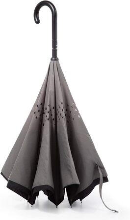 Складаний парасолька Inbrella Reverse-Close (чорний/сірий)