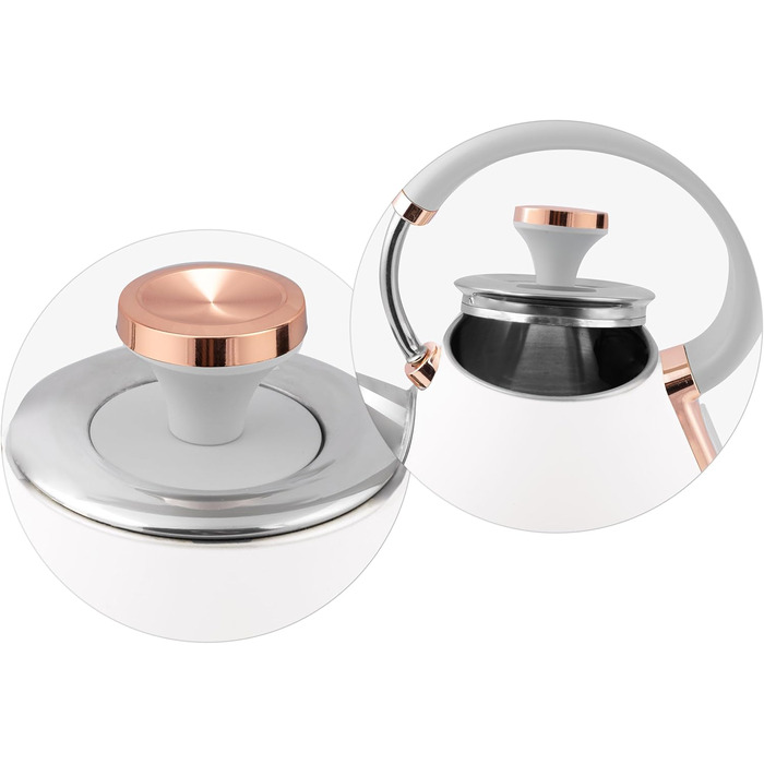 Елегантний чайник Berdsen BD-701 з термометром, 1.7L (білий)