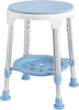 Душовий стілець AUFUN, висота 36-51 см, обертовий на 360°, протиковзкий, алюміній і пластик, для літніх, вагітних, допоміжний стілець у ванну