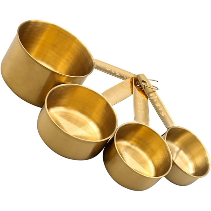 5-Piece Stainless Steel Measuring Spoons, Micro Scoop for Dry Food, Micro Spoon, Coffee Spoon, Measuring, Magnetic Measuring Spoons, Teaspoons, Golden Stainless Steel, 4 Pieces * 5