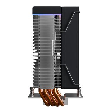 Кулер для CPU Jungle Leopard KF420E з дисплеєм температури, 4 heat pipes, 1800RPM ARGB PWM вентилятор, для LGA 115X/1200/1700/1366/2011/1851, AM4/AM5 (Чорний)