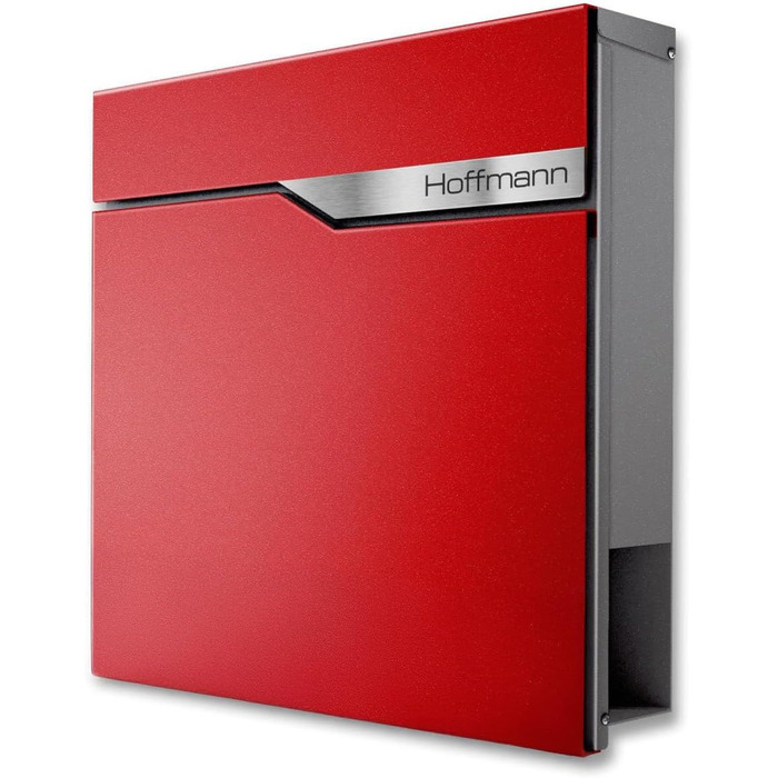 Поштова скринька Metzler антрацит з газетницею та табличкою для імені, RAL 7016, вулична, настінна, металева, стійка до корозії та погодних умов, сучасний дизайн 37x37x10.5 см