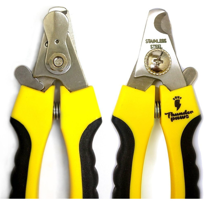 Професійна кусачка для собак з захистом, замком безпеки та пилочкою для нігтів (середній-великий, зелений). Кусачка для собак (малий-середній, жовтий)