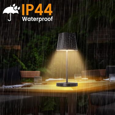 LED настільна лампа Quntis бездротова, торцева, з регулюванням яскравості, акумуляторна, USB, 3000K-5000K, IP44, для дому та вулиці, чорна (2, 3 колірні температури + RGB)