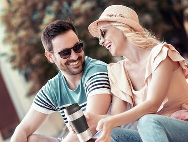 Термокружка для кави To-Go з нержавіючої сталі, 360 мл, рожева | Зберігає тепло 4 години, холод 8 годин | Без BPA, витікання неможливе