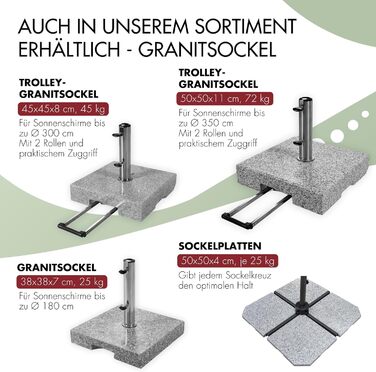 Doppler Universal Ground Sleeve 72cm - Aluminum Ground Anchor for Umbrellas with Diameters of 3.2-6.0cm - Umbrella Stand for Pouring into Concrete - Ground Anchor with Removable Extension Tube
