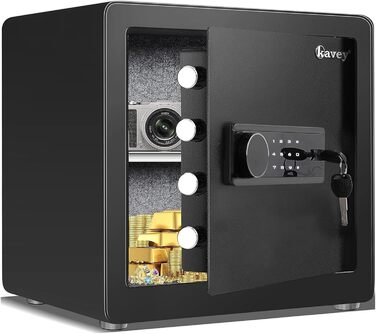 Сейф Kavey Safe Tresor: цифровий замок, подвійний захист, LED-освітлення, 40L