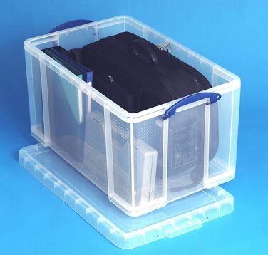 Really Useful Box 84CCB Storage Box for Clothes, Shoes, Toys, 84 L, clear transparent