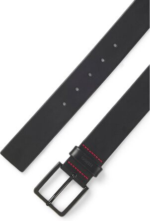 Чоловічий шкіряний ремінь HUGO Gionio SZ40 з логотипом на петлі, чорний (105 Schwarz001)