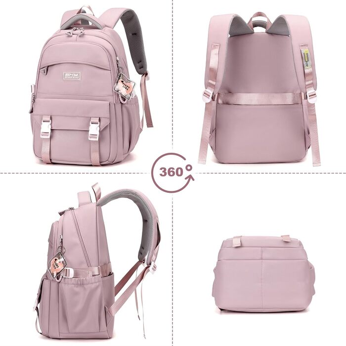 Водонепроникний рюкзак для школи JANSBEN для дівчаток та хлопчиків, багатосекційний, ідеальний для 10-річних дітей, підлітків та 5 класу, фіолетовий