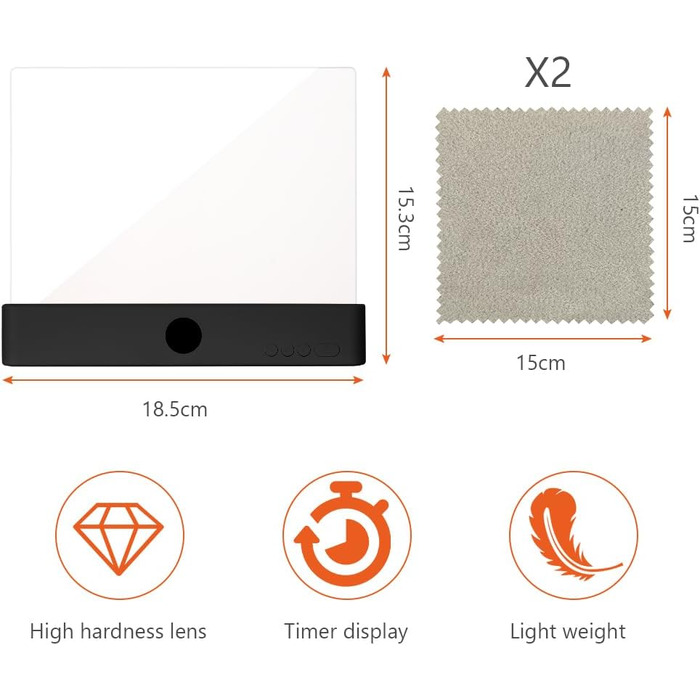 Світлодіодна плоска лампа для читання книг HOTUT Lightwedge, портативне LED-світло для книг з захистом очей, чорна