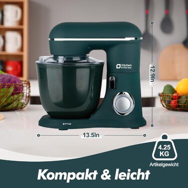 Кухонний комбайн Kitchen in the box: 4.5L та 5L, 1300W, 10+ швидкостей, з набором насадок (крюк, вінчик, гак)