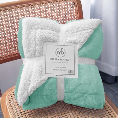 Плед Mixibaby для дому, теплий та м'який, 150 x 200 см, м'ятний колір