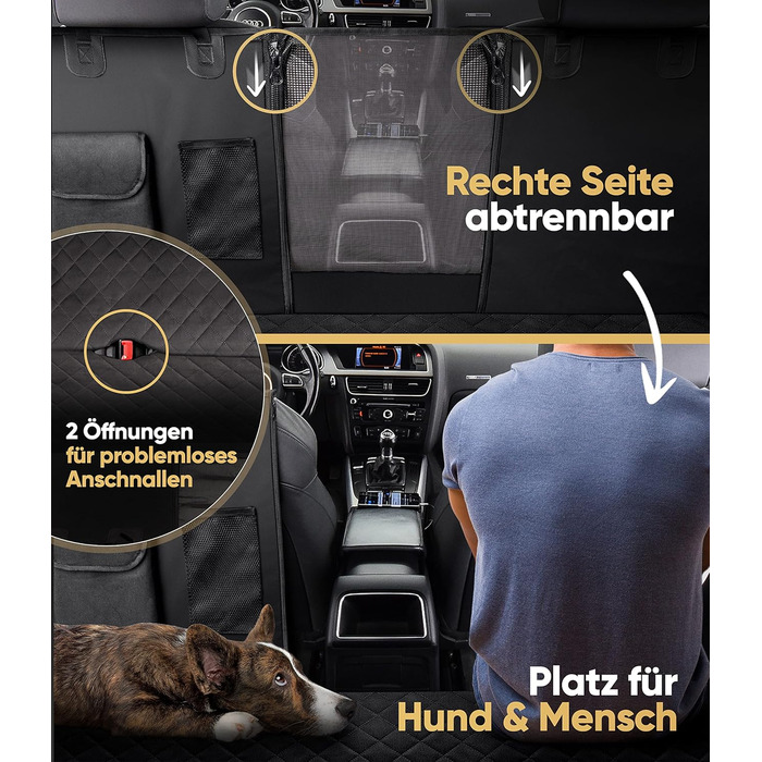 Waterproof & Scratch-Proof Dog Car Seat Cover - Universal Fit with Side Protection & View Window - Dog Back Seat Cover for Auto