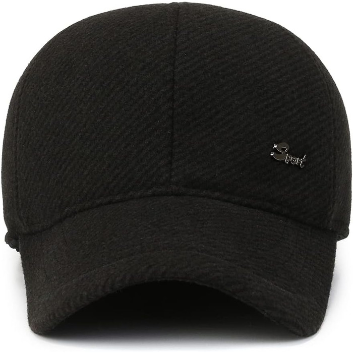 Чоловіча кепка-шапка на зиму, 57-61 см (чорний)