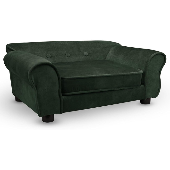 Диванчик для домашніх тварин MG Design, темно-зелений, стабільний, м'який, легко чиститься, для собак та котів, готовий до використання, W12