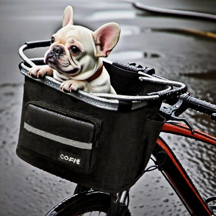 Складаний велосипедний кошик COFIT з бічними кишенями (чорний)