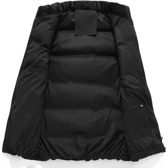 Чоловічий зимовий жилет - тепла степкова куртка без рукавів, чорний, XL | Жилети для чоловіків