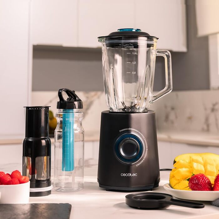 Cecotec Power Black Titanium Stand Mixer 1300Max - 1300W, 2 Speeds, Titanium Blades, 1.5L, Pulse Function, Ice Crusher