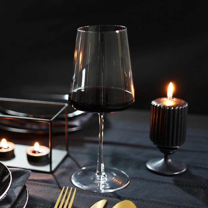 Stölzle Lausitz Red Wine Glasses Power 6-Piece Set 520ml – High-quality wine glasses for full-bodied red wines – Modern red wine glasses with a square shape for maximum flavor development – Dishwasher & shatterproof