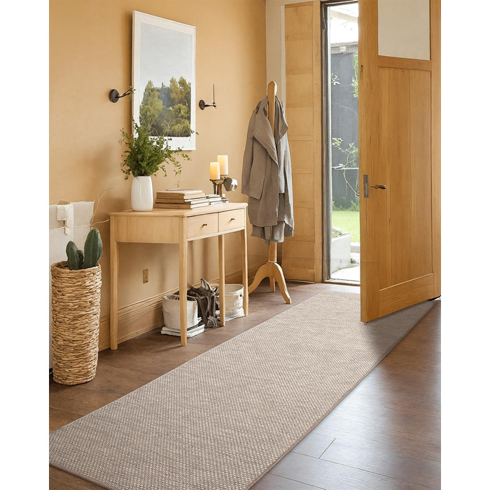 Килимок кухонний неслизький, 61x183 см, тканинний з гумовою основою, бежевий | COLOR&GEOMETRY