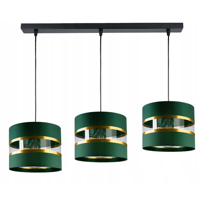 Підвісна люстра ZWIS з зеленим абажуром, 3xE27