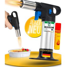Кулінарний газовий пальник MAGNUM® для карамелізації та фламбування, 1300°C, з запасом газу 300 мл, багаторазовий преміум-пальник для Крем-брюле