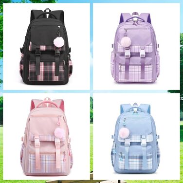 Чорний шкільний рюкзак Aryan для підлітків, дівчат та жінок. Легкий рюкзак на 17 дюймів з відділенням для ноутбука, стильний та підходить для подорожей, навчання та роботи.