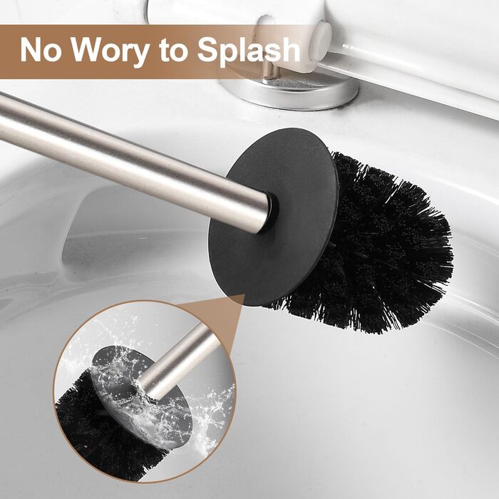 Тримач для унітазної щітки BGL, нержавіюча сталь, кольоровий, круглий, окремо розташований, для ванної кімнати (нікель)