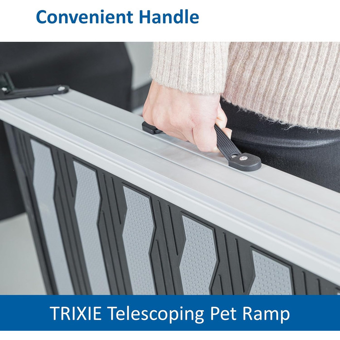 Рампа для собак Trixie Petwalk, 38x100 см, чорна (телескопічна)