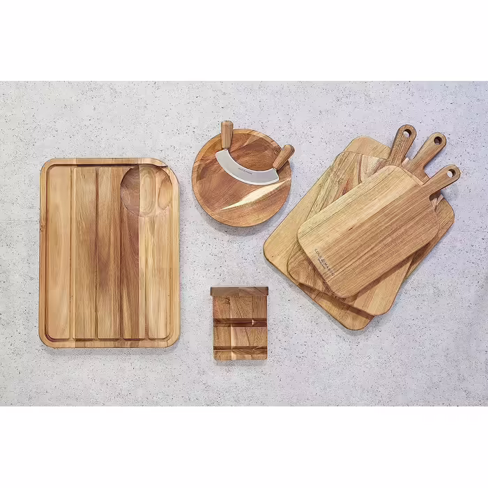 Cole & Mason Berden Cutting Board with Juice Groove, Wood Board for the Kitchen, Carving Board/Wood Cutting Board, Acacia Wood, Not Dishwasher Safe