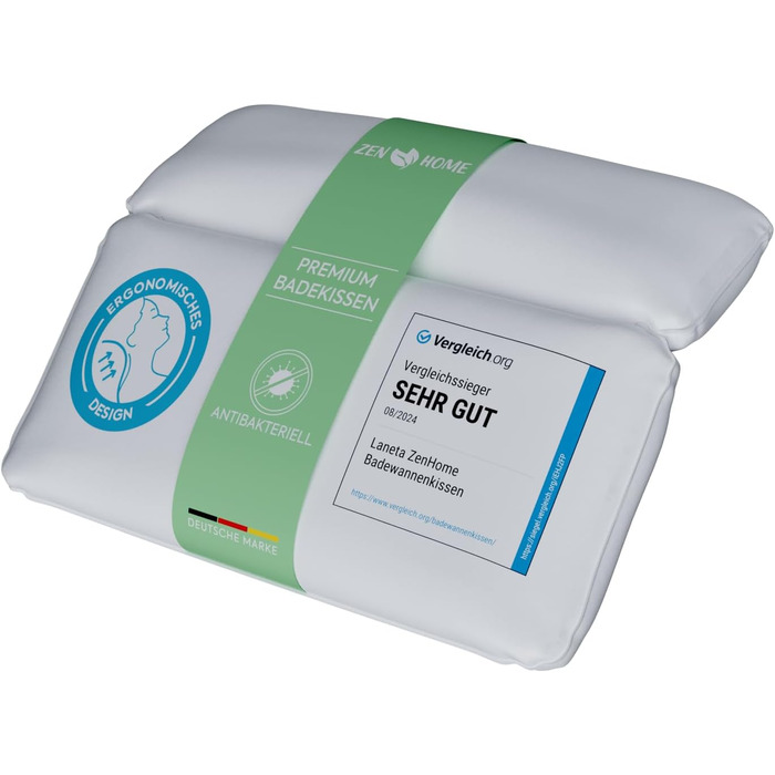 Bathtub Pillow • Ergonomic & Muscle-Relaxing Premium Bathtub Pillow • New 5D Special Foam • German Design • Climate Neutral & Sustainably Produced • Bathtub Pillow Neck Pillow Bathtub (White-4d)