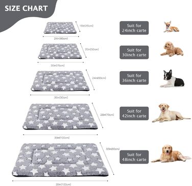 Ортопедичне ліжко для собак BVAGSS, миюча підстилка, плюшева подушка для собак. М'яке та тепле ліжко для собак маленьких, середніх та великих порід, з неслизьким дном. XH083 (100x70 см, білий зірка)