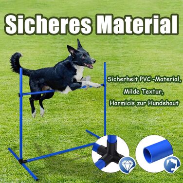 Набір для аджиліті для собак Grün 4X Hurden: набір шлагбаумів, регульована висота, 104x70x101 см (блакитний)