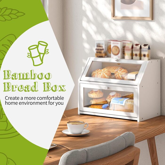 Бротокнига для кухні BMOSU: двошарова, бамбукова, велика місткість, білий колір