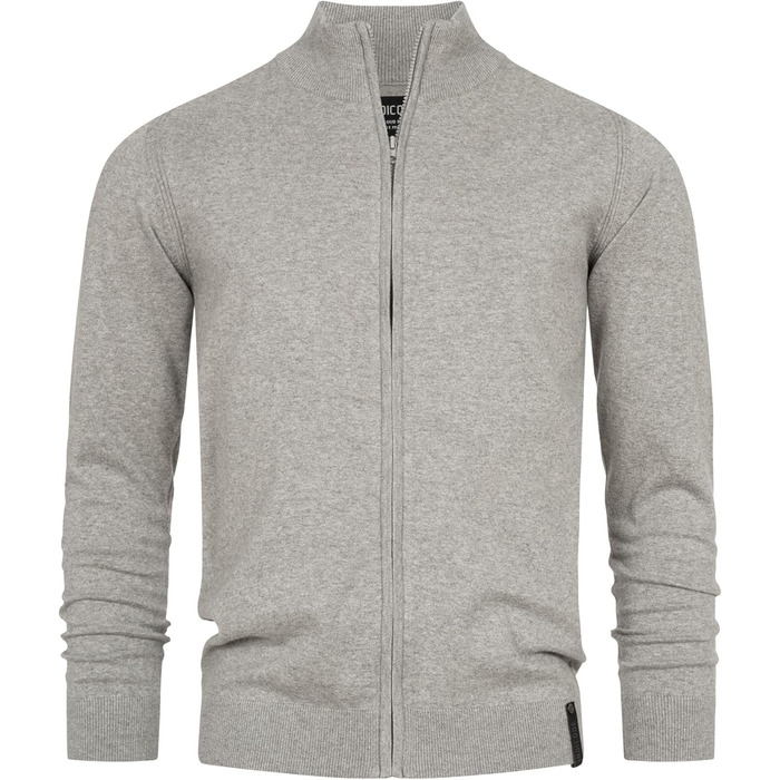 Кардиган чоловічий Indicode з V-подібним вирізом та стоячим коміром, 80% бавовна, XXL, сірий мікс