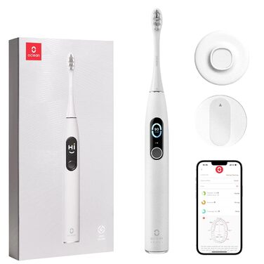 Oclean X Pro Elite: електрична звукова зубна щітка + кейс для подорожей, сірий