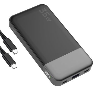 Power Bank Nobis 35W 10000mAh з цифровим дисплеєм, 2 USB-C, 1 USB-A (Чорний)
